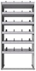24-3872-6 Square back bin separator combo shelf unit 34.5"Wide x 18.5"Deep x 72"High with 6 shelves
