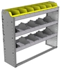 24-4136-3 Square back bin separator combo shelf unit 43"Wide x 11.5"Deep x 36"High with 3 shelves