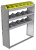 24-4148-3 Square back bin separator combo shelf unit 43"Wide x 11.5"Deep x 48"High with 3 shelves