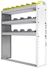 24-4148-3 Square back bin separator combo shelf unit 43"Wide x 11.5"Deep x 48"High with 3 shelves