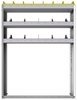 24-4158-3 Square back bin separator combo shelf unit 43"Wide x 11.5"Deep x 58"High with 3 shelves