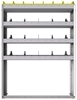 24-4158-4 Square back bin separator combo shelf unit 43"Wide x 11.5"Deep x 58"High with 4 shelves