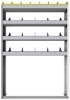 24-4163-4 Square back bin separator combo shelf unit 43"Wide x 11.5"Deep x 63"High with 4 shelves