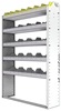 24-4163-5 Square back bin separator combo shelf unit 43"Wide x 11.5"Deep x 63"High with 5 shelves