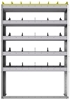 24-4163-5 Square back bin separator combo shelf unit 43"Wide x 11.5"Deep x 63"High with 5 shelves
