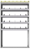 24-4172-5 Square back bin separator combo shelf unit 43"Wide x 11.5"Deep x 72"High with 5 shelves