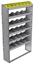 24-4172-6 Square back bin separator combo shelf unit 43"Wide x 11.5"Deep x 72"High with 6 shelves