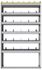 24-4172-6 Square back bin separator combo shelf unit 43"Wide x 11.5"Deep x 72"High with 6 shelves