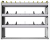 24-4336-3 Square back bin separator combo shelf unit 43"Wide x 13.5"Deep x 36"High with 3 shelves