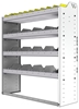 24-4348-4 Square back bin separator combo shelf unit 43"Wide x 13.5"Deep x 48"High with 4 shelves