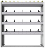 24-4348-4 Square back bin separator combo shelf unit 43"Wide x 13.5"Deep x 48"High with 4 shelves