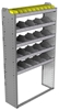 24-4372-5 Square back bin separator combo shelf unit 43"Wide x 13.5"Deep x 72"High with 5 shelves