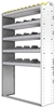 24-4372-5 Square back bin separator combo shelf unit 43"Wide x 13.5"Deep x 72"High with 5 shelves