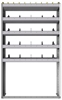 24-4372-5 Square back bin separator combo shelf unit 43"Wide x 13.5"Deep x 72"High with 5 shelves