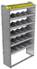 24-4372-6 Square back bin separator combo shelf unit 43"Wide x 13.5"Deep x 72"High with 6 shelves