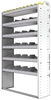 24-4372-6 Square back bin separator combo shelf unit 43"Wide x 13.5"Deep x 72"High with 6 shelves