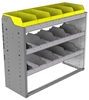 24-4536-3 Square back bin separator combo shelf unit 43"Wide x 15.5"Deep x 36"High with 3 shelves