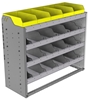 24-4536-4 Square back bin separator combo shelf unit 43"Wide x 15.5"Deep x 36"High with 4 shelves