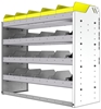 24-4536-4 Square back bin separator combo shelf unit 43"Wide x 15.5"Deep x 36"High with 4 shelves