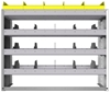 24-4536-4 Square back bin separator combo shelf unit 43"Wide x 15.5"Deep x 36"High with 4 shelves