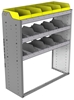 24-4548-3 Square back bin separator combo shelf unit 43"Wide x 15.5"Deep x 48"High with 3 shelves