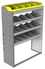 24-4558-4 Square back bin separator combo shelf unit 43"Wide x 15.5"Deep x 58"High with 4 shelves