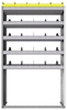 24-4572-5 Square back bin separator combo shelf unit 43"Wide x 15.5"Deep x 72"High with 5 shelves