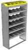 24-4572-6 Square back bin separator combo shelf unit 43"Wide x 15.5"Deep x 72"High with 6 shelves