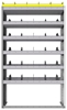 24-4572-6 Square back bin separator combo shelf unit 43"Wide x 15.5"Deep x 72"High with 6 shelves