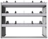 24-4836-3 Square back bin separator combo shelf unit 43"Wide x 18.5"Deep x 36"High with 3 shelves