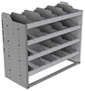 24-4836-4 Square back bin separator combo shelf unit 43"Wide x 18.5"Deep x 36"High with 4 shelves