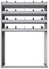 24-4836-4 Square back bin separator combo shelf unit 43"Wide x 18.5"Deep x 36"High with 4 shelves