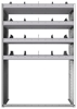 24-4863-4 Square back bin separator combo shelf unit 43"Wide x 18.5"Deep x 63"High with 4 shelves