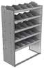 24-4863-5 Square back bin separator combo shelf unit 43"Wide x 18.5"Deep x 63"High with 5 shelves