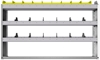24-5136-3 Square back bin separator combo shelf unit 58.5"Wide x 11.5"Deep x 36"High with 3 shelves