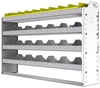 24-5136-4 Square back bin separator combo shelf unit 58.5"Wide x 11.5"Deep x 36"High with 4 shelves