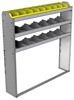 24-5158-3 Square back bin separator combo shelf unit 58.5"Wide x 11.5"Deep x 58"High with 3 shelves