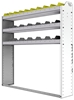 24-5158-3 Square back bin separator combo shelf unit 58.5"Wide x 11.5"Deep x 58"High with 3 shelves