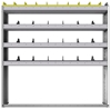 24-5158-4 Square back bin separator combo shelf unit 58.5"Wide x 11.5"Deep x 58"High with 4 shelves