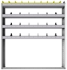 24-5163-4 Square back bin separator combo shelf unit 58.5"Wide x 11.5"Deep x 63"High with 4 shelves