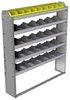24-5163-5 Square back bin separator combo shelf unit 58.5"Wide x 11.5"Deep x 63"High with 5 shelves