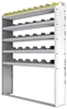 24-5172-5 Square back bin separator combo shelf unit 58.5"Wide x 11.5"Deep x 72"High with 5 shelves