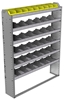 24-5172-6 Square back bin separator combo shelf unit 58.5"Wide x 11.5"Deep x 72"High with 6 shelves