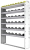 24-5172-6 Square back bin separator combo shelf unit 58.5"Wide x 11.5"Deep x 72"High with 6 shelves