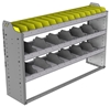 24-5336-3 Square back bin separator combo shelf unit 58.5"Wide x 13.5"Deep x 36"High with 3 shelves