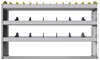 24-5336-3 Square back bin separator combo shelf unit 58.5"Wide x 13.5"Deep x 36"High with 3 shelves