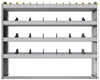 24-5348-4 Square back bin separator combo shelf unit 58.5"Wide x 13.5"Deep x 48"High with 4 shelves