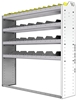 24-5358-4 Square back bin separator combo shelf unit 58.5"Wide x 13.5"Deep x 58"High with 4 shelves
