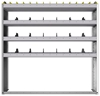 24-5358-4 Square back bin separator combo shelf unit 58.5"Wide x 13.5"Deep x 58"High with 4 shelves