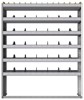 24-5372-6 Square back bin separator combo shelf unit 58.5"Wide x 13.5"Deep x 72"High with 6 shelves